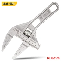 deli dl120109 multi function short handle universal wrench large opening bathroom wrench adjustable aluminum alloy repair tool