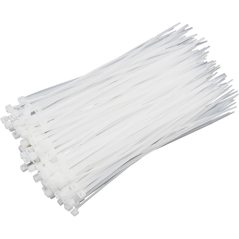 Самоблокирующиеся пластиковые нейлоновые стяжки 100 шт. белые 5*150 5*200 5*300 для
