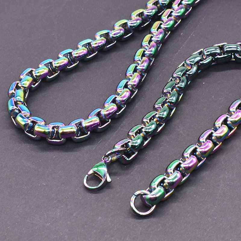 AMUMIU мужские цепи ожерелья из нержавеющей стали ювелирные изделия 60 см * 8 мм