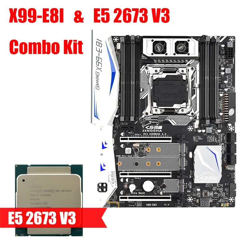 

X99 E8I & E5 2673 v3 Motherboard Support Intel XEON E5 LGA2011-3 DDR4 ECC REG Memory NVME USB3.0 ATX Server Support Turbo boost