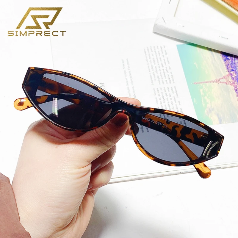 

SIMPRECT 2021 кошачий глаз очки женские солнечные Дизайнер люксовых брендовые Ins тренд модные винтажные Маленькая рамка UV400 очки солнцезащитные