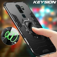 keysion shockproof armor case for oppo a9 2020 a11x stand holder car ring silicone phone back cover for oppo a5 2020 a9 2020