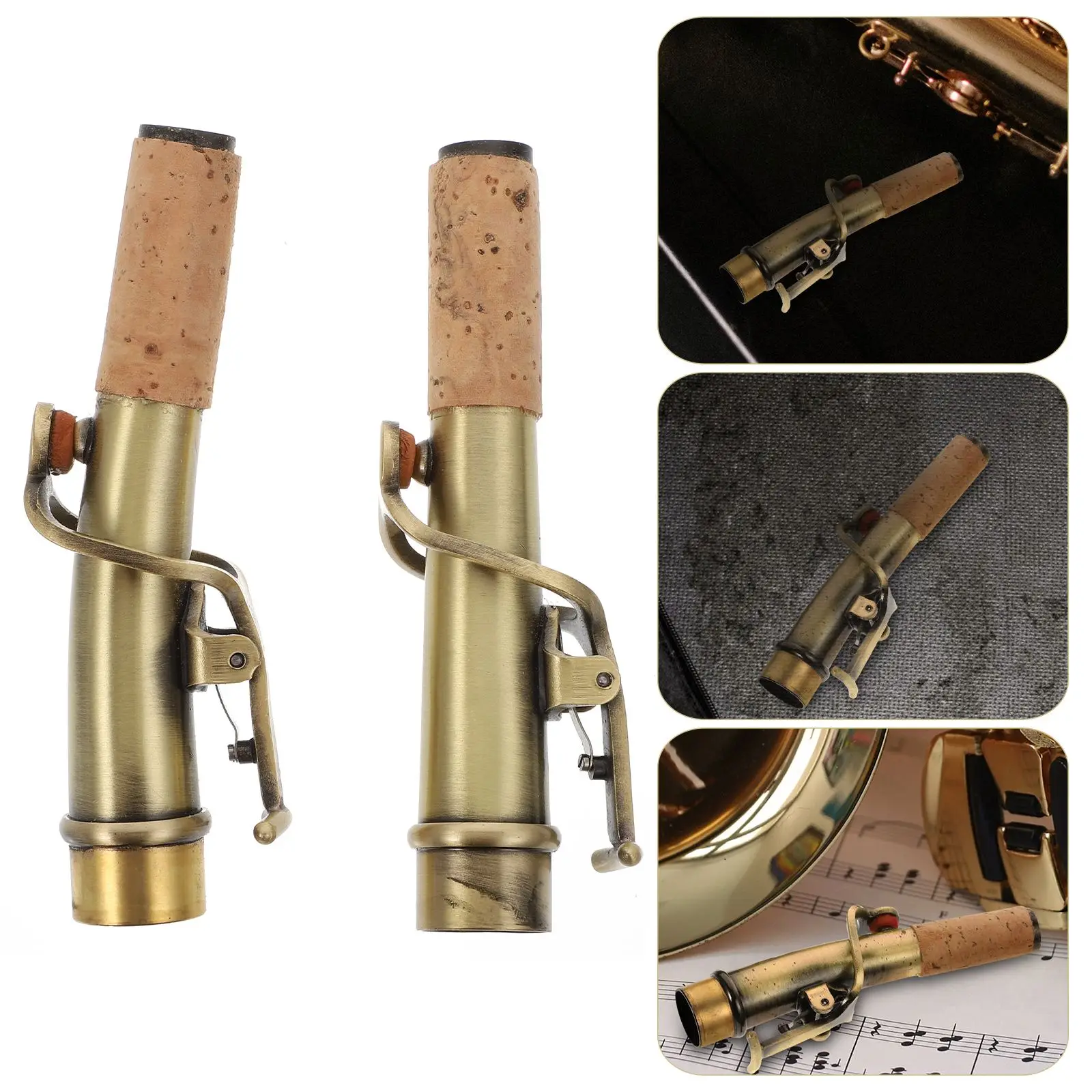 

2Pcs Excellent Easy Retro Curved Neck Straight Neck for Saxophone Sax Treble Sax