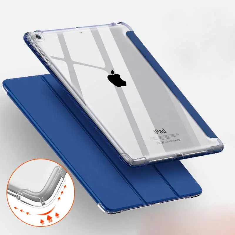 Для Apple iPad 9,7 дюймов / чехол для iPad Air 1/2 чехол Авто Пробуждение спящий уголок противоударный прозрачный ТПУ чехол для планшета