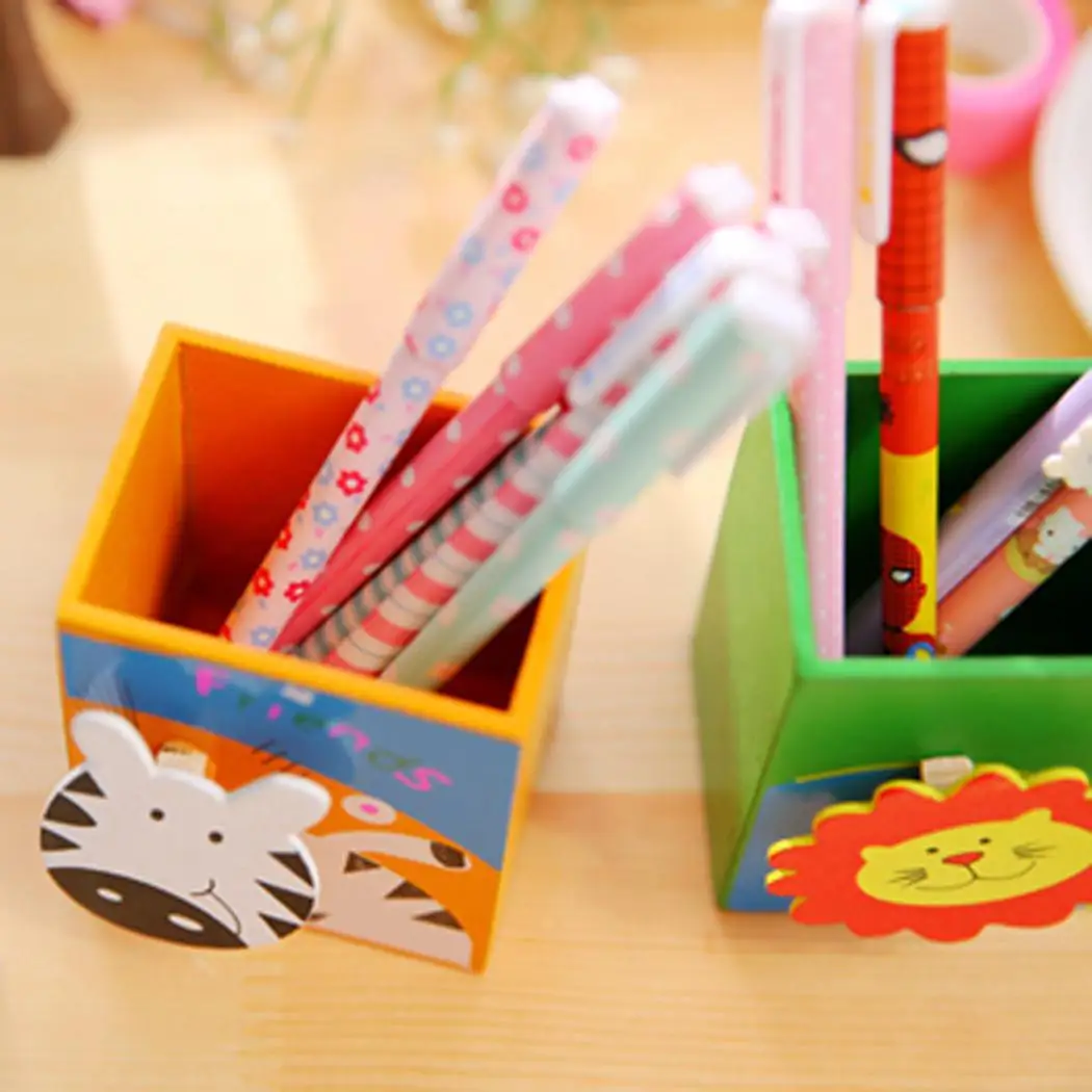 Мультяшный милый студенческий деревянный держатель карандаша ручка украшение