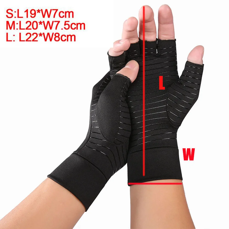 1 пара медных эластичных перчаток для артрита боли в суставах мужчин и
