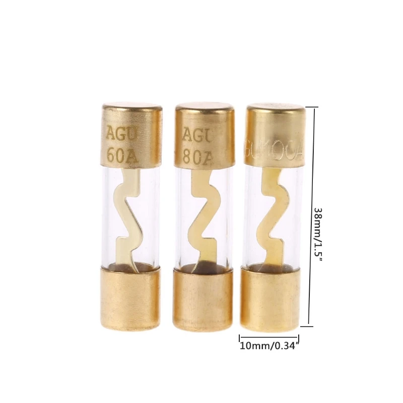 

5Pcs Gold Plated Glass AGU Fuse Holder 4 / 8 Gauge Fuses Pack Car Audio Amp Amplifier ABS 60 AMP,80 AMP,100 AMP