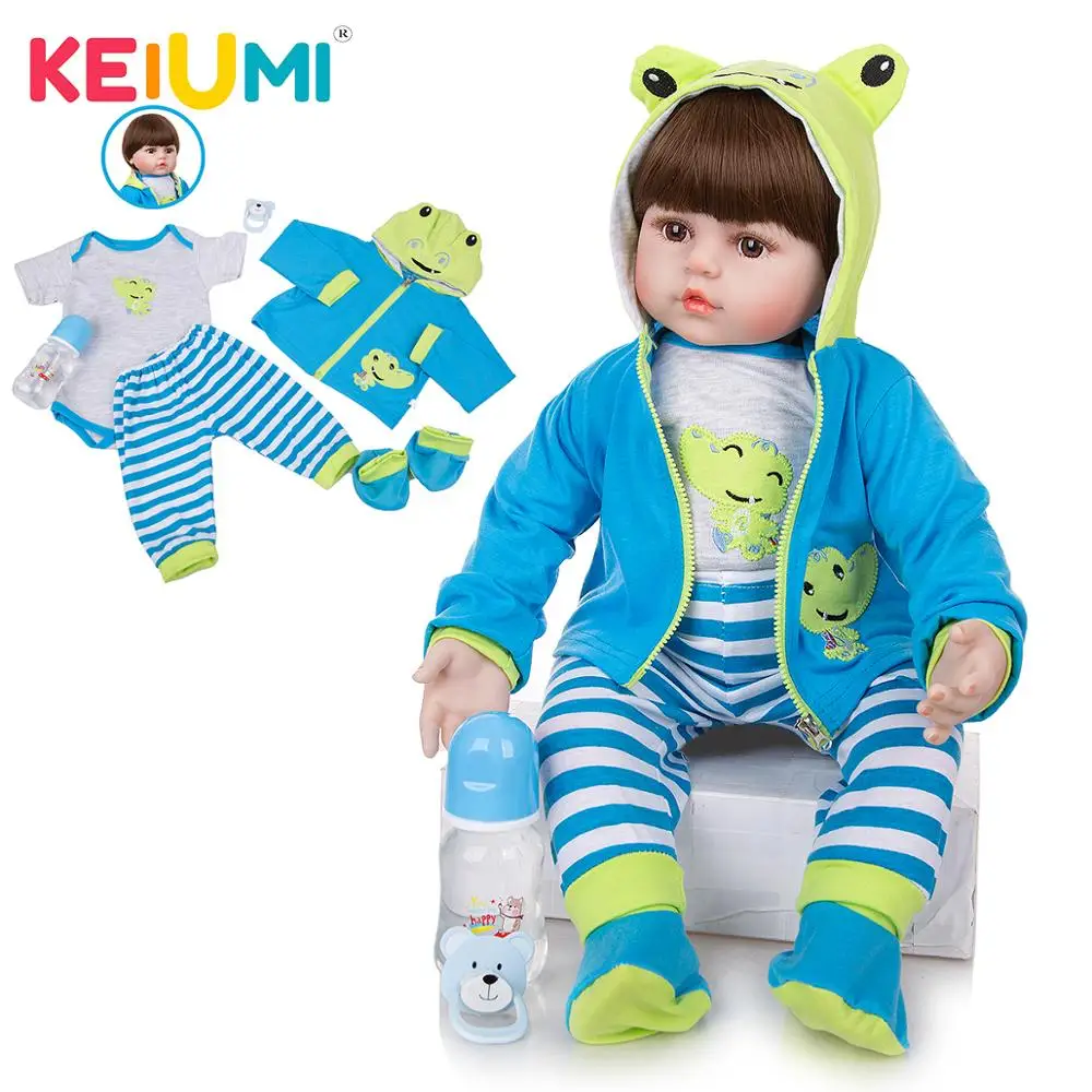 Мягкая силиконовая кукла реборн KEIUMI 24 дюйма мягкие реалистичные куклы из