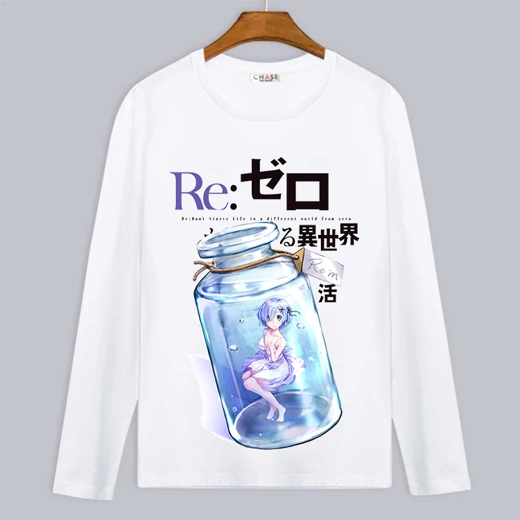 Футболка Мужская/Женская с длинным рукавом мультяшный топ надписью Re:Life In A Different