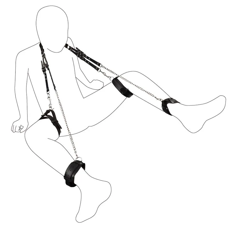Искусственная кожа BDSM нога открытая лодыжки манжеты ведомого удерживающие
