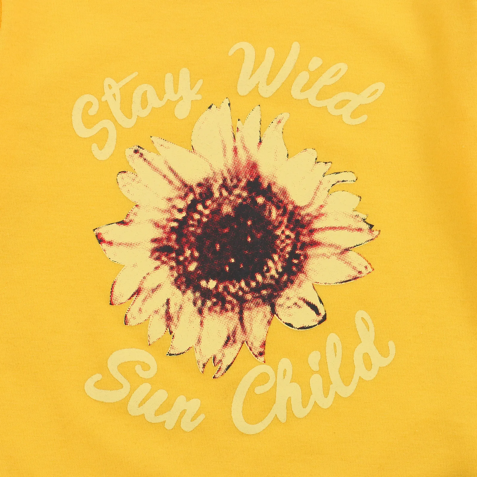 

Autumn Little Girls 2-piece Suit, Sunflower Print Lace Long Sleeve Crew Neck Top Long Jeans, Casual Suit