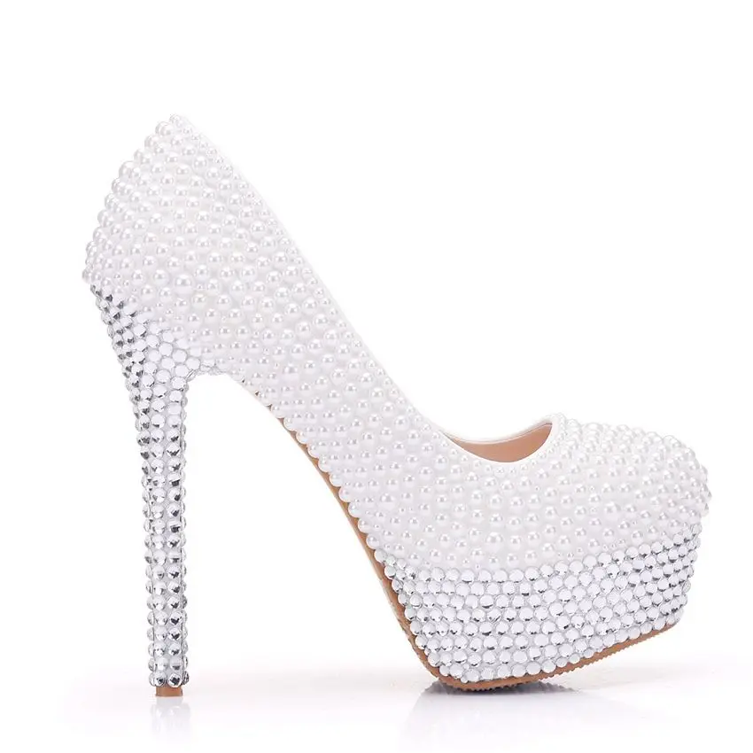 Женские туфли лодочки с кристаллами Серебристые свадебные стразы на очень