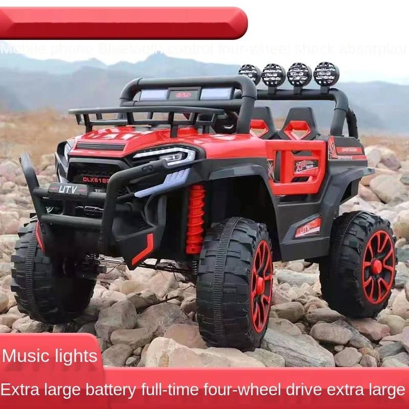 

Children's Electric Car Off-road Vehicle Ride on Car Four-wheel Drive Remote Control Cars Swing Carriages for Children Baby