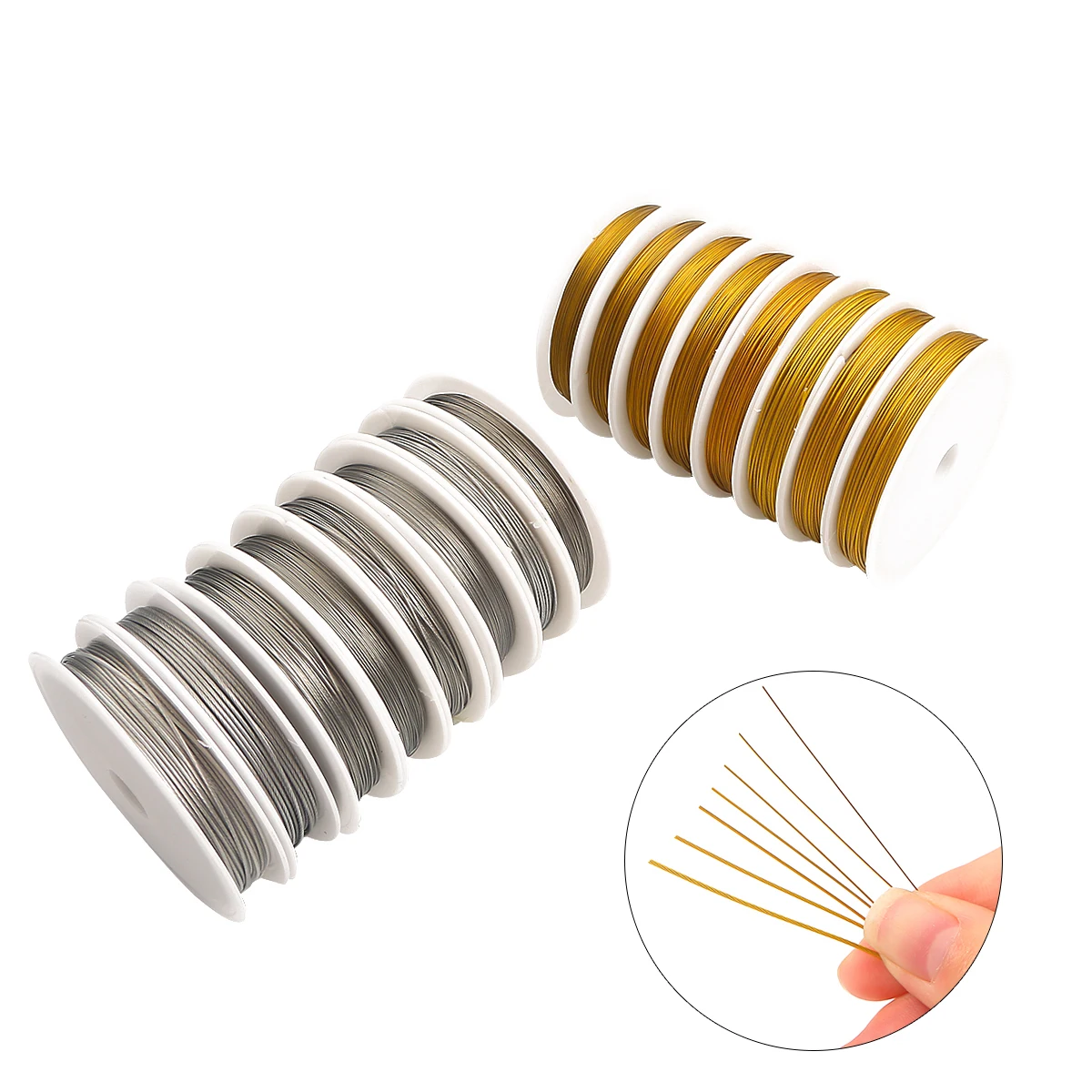 

0.3/0.38/0.45/0.5/0.6/0.7/0.8/1mm Gold Silver Wire For DIY Bracelet Necklace Jewelry Craft Accessories Colorfast Beading Wire