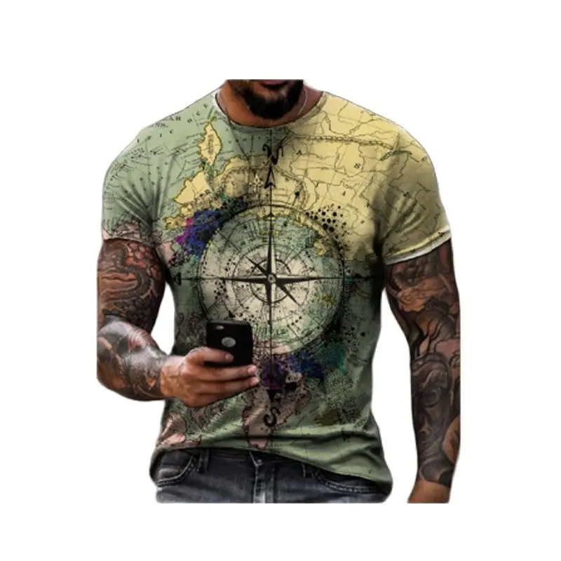 

New Man t shirt Fashion Cool men's oversized Trendy retro short-sleeved Loose T-shirt Harajuku ethnic style 3D print t-shirts