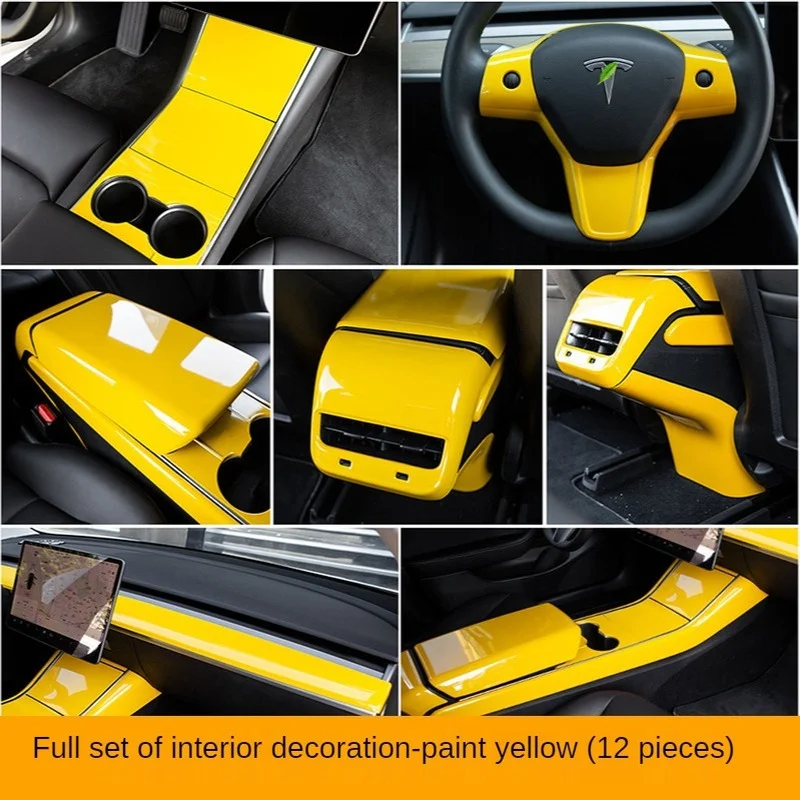 

Центральная панель управления из АБС-пластика для Tesla Modely3, полный комплект, Модифицированный корпус, подлокотник, украшение приборной пане...