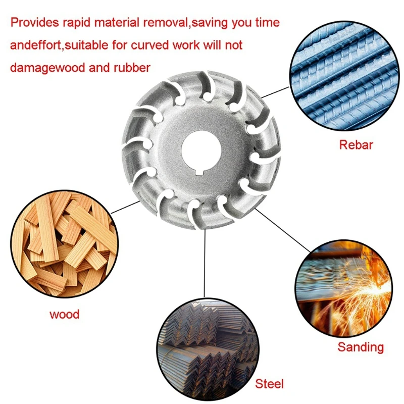 

12 Teeth 65/90mm Multifunctional High Hardness Wood Carving Disc Angle Grinder Woodworking Tool Accessories