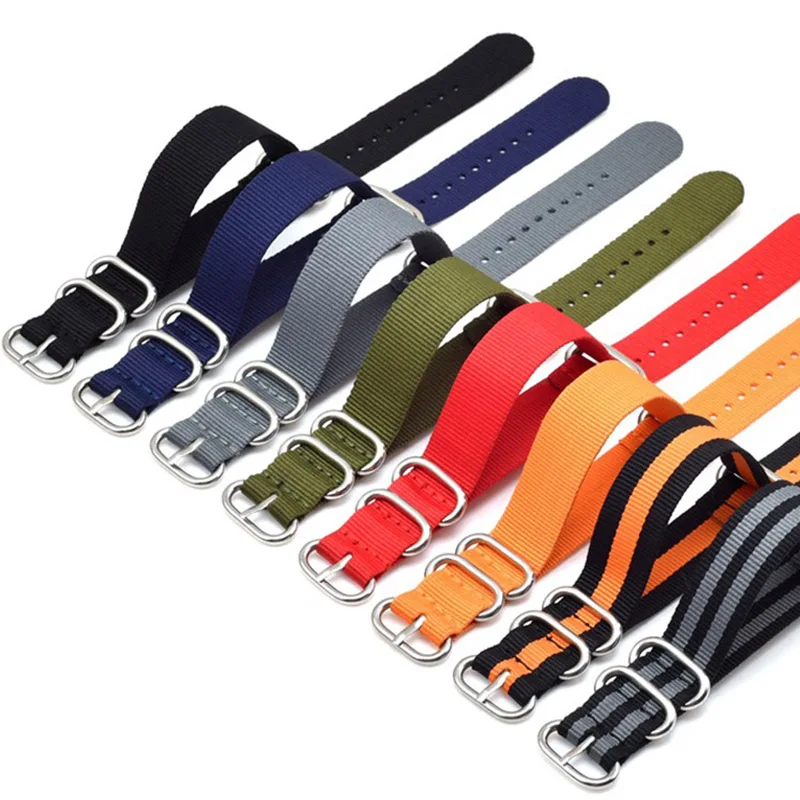 Fashion Watch Strap for Men 8 colors Premium Nylon NATO Watch Stainless Buckle Canvas strap 20mm,22mm,24mm