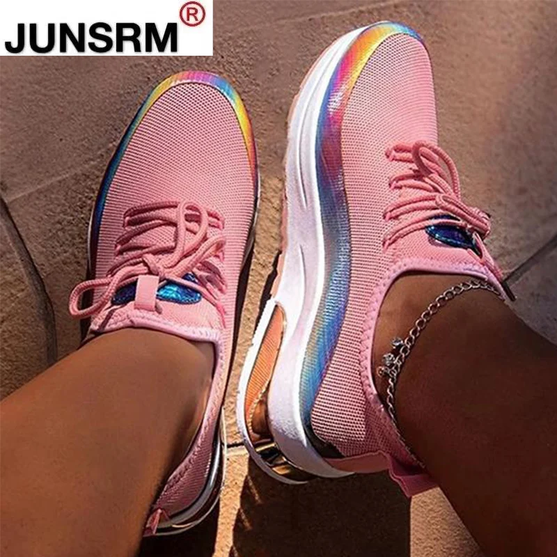 Women Lace Up Sneaker 2021 Woman Casual Mesh Spring Autumn Women's Breathable Ladies Comfortable Female Vulcanize Shoe Plus Size