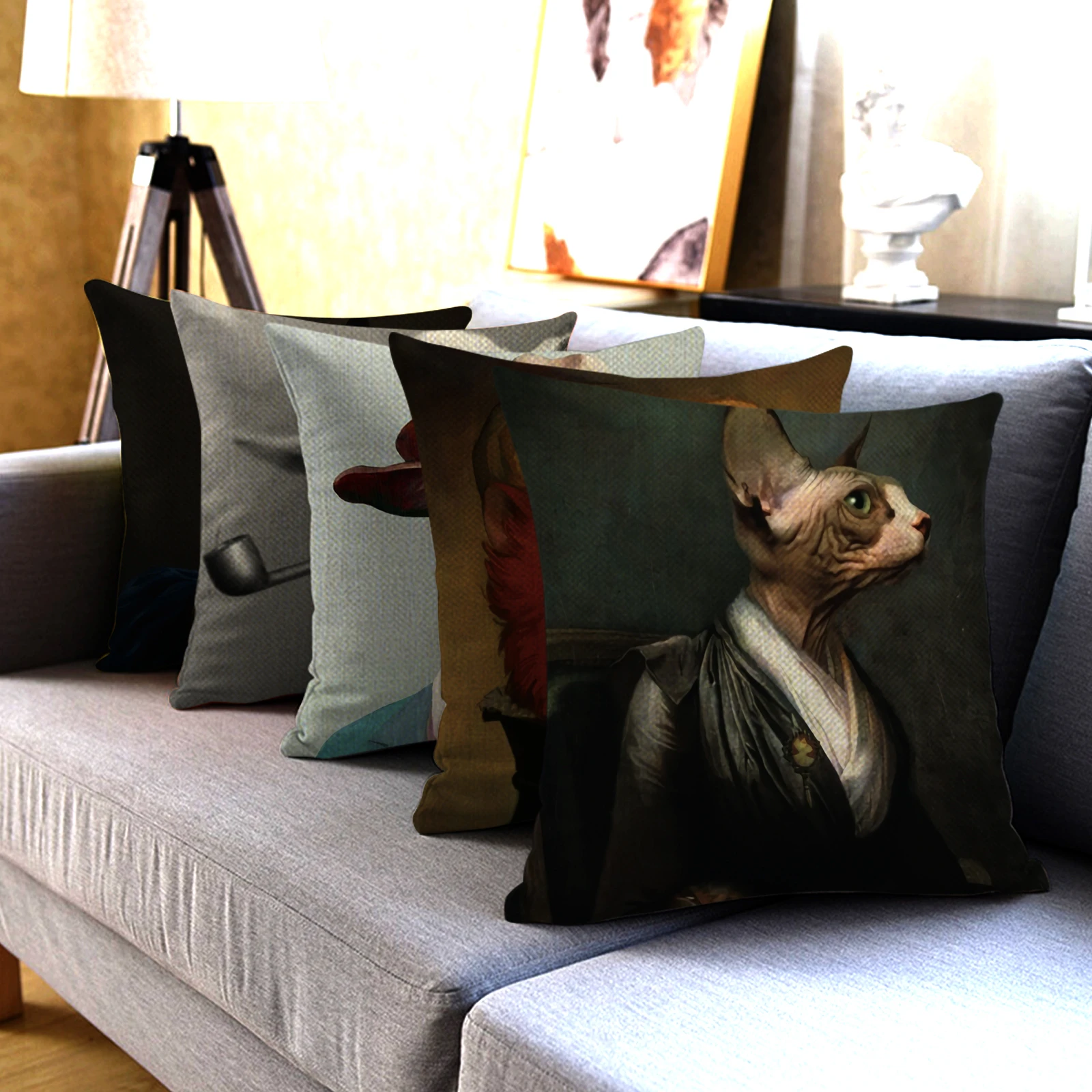 

Льняная наволочка с животными, наволочки, декоративные наволочки Пикассо для дивана, автомобильная абстрактная наволочка 45x45 см