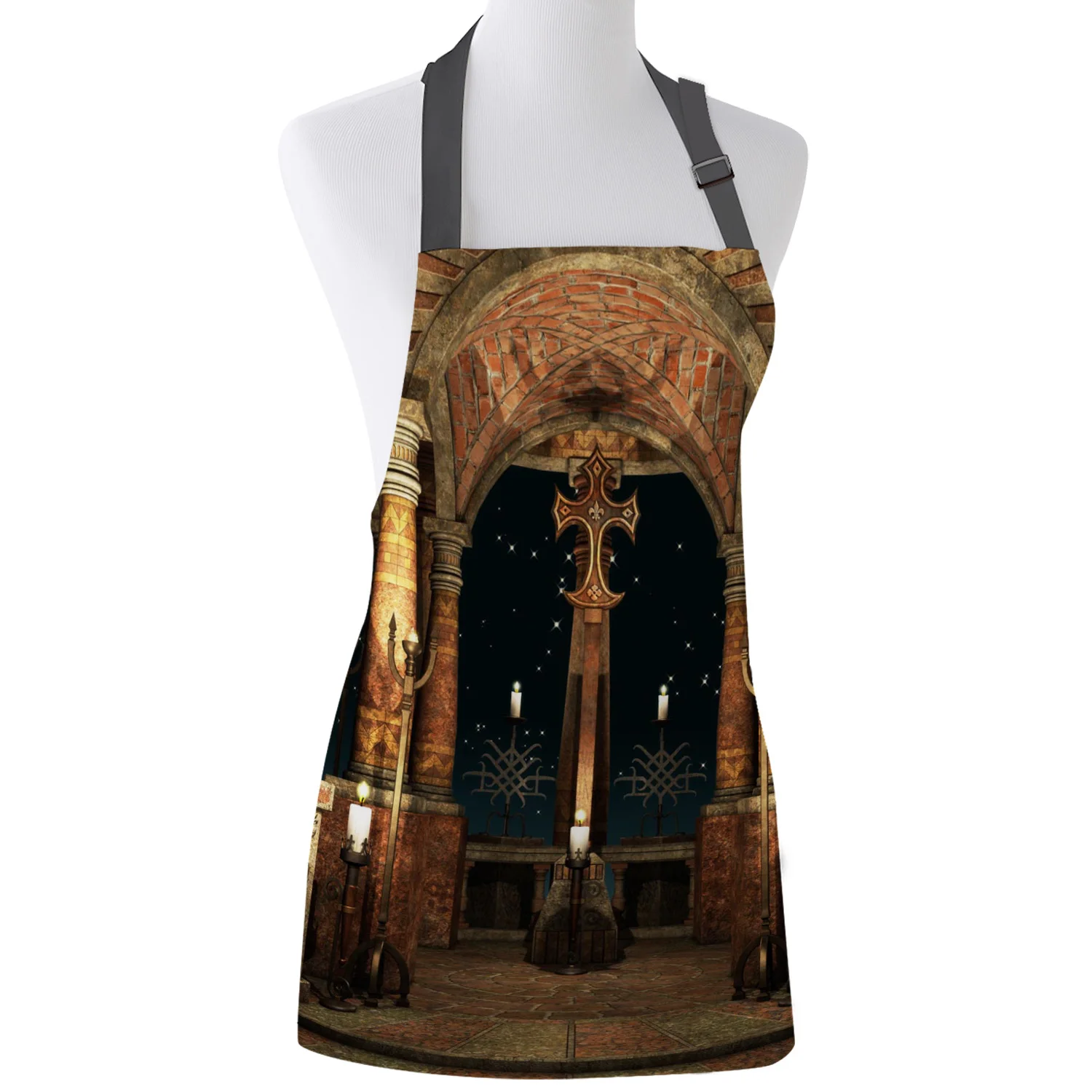 

Художественный светильник-свеча дворцовые звезды, ретро-принт, фартук с принтом, кухонный нагрудник унисекс с регулируемой горловиной для ...