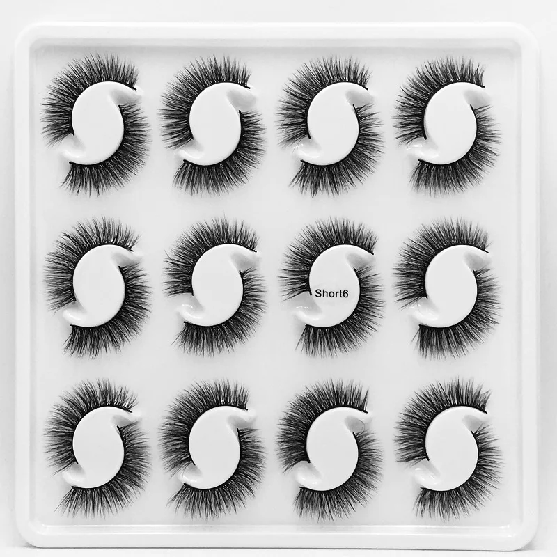 12pair 6 16 пар Мультипак 3D Мягкие норковые Накладные ресницы ручной работы пушистые длинные ресницы натуральные инструменты для макияжа глаз Искусственные ресницы - Цвет: 12pair 6