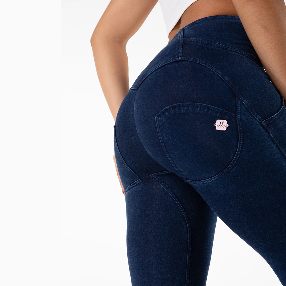 Shascullfites Melody Blue Skinny Jeans Straight Fit Jean Push Up Super Stretchable Women Button Fly Bum Lift Jeans Pants