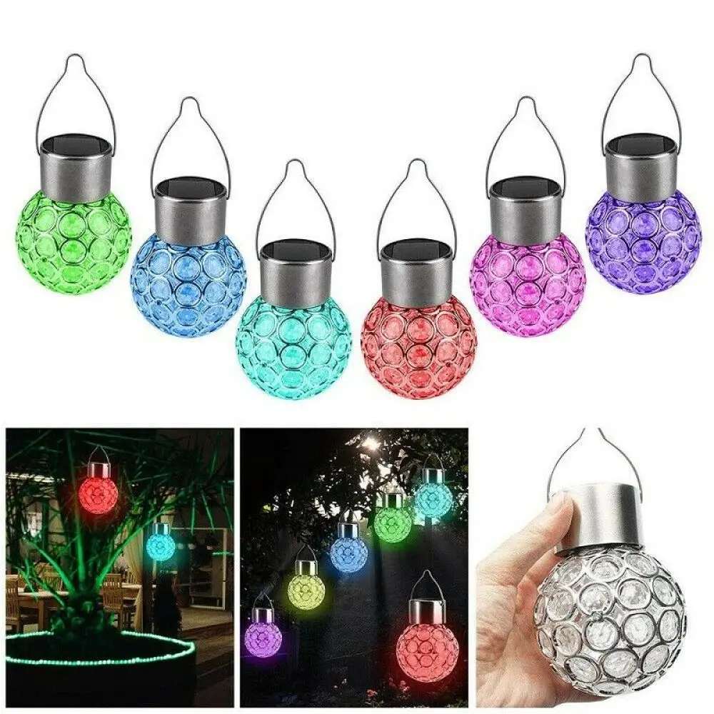

5PCS/Set Colourful Light Solar Power Hollow Hanging Lamp Outdoor Use Decorative Shape Light