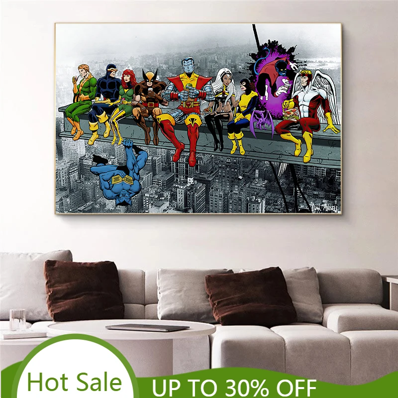 

Забавный постер супергероев из аниме Marvel и печать подвесных картин Картина на холсте Настенная картина для декора детской комнаты