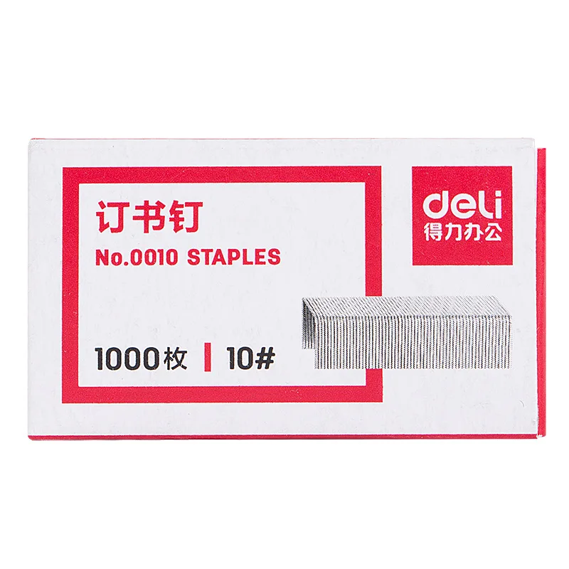 

1000pcs Deli Staples Set 10# 24/6 Stainless Steel Staple for Stapler Binding Stationery Office School Binder Supplier A6340