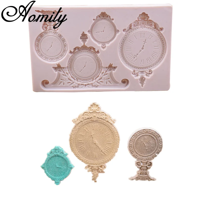 

Aomily Silicone Cake Molds Pocket Watch Clock Cake Chocolate Mold Cake Decorating Tools Fondant Sugarcraft Ice Block Soap Mould