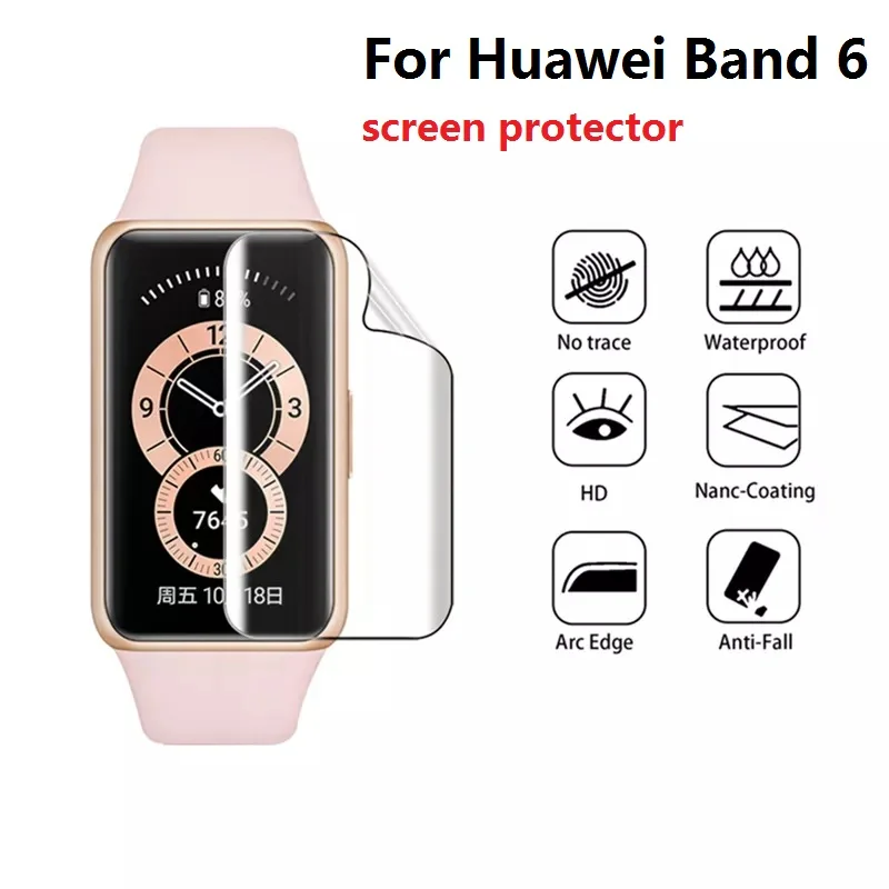 Мягкая ТПУ Прозрачная защитная пленка для Huawei Band 6 Смарт-часы Защита экрана pro NFC -
