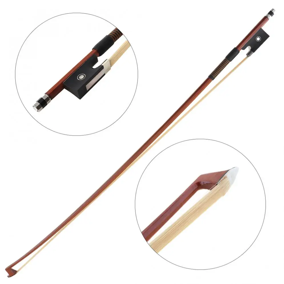 

Professional 1/4 violin Brazil Wood bow Rod Double Fisheye Ebony Horsetail Violin Octagonal Bow lever for Violin Accessories