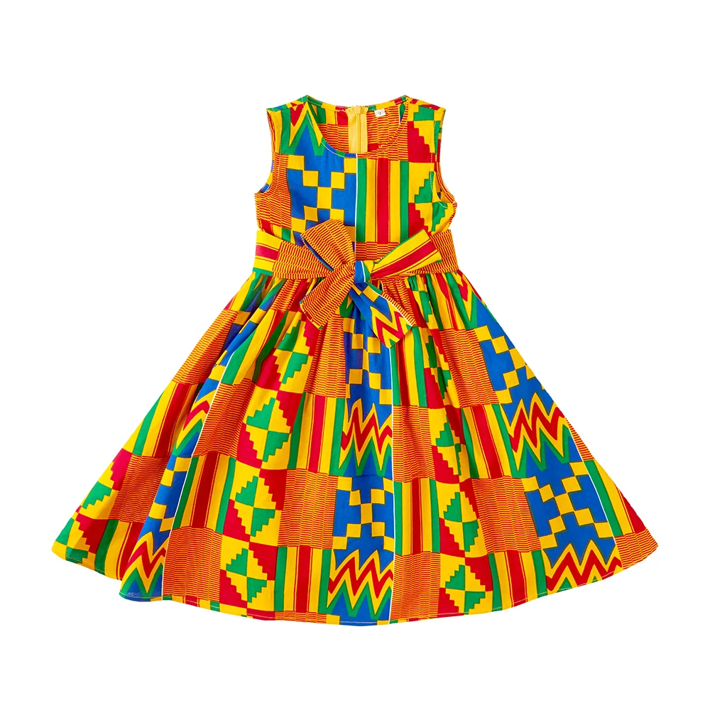 kente1 Африканская одежда для детей, для маленьких девочек, kente batik, платье с принтом, Анкара, платья, африканская Дашики, kente, традиционная одежда для детей - Цвет: kente1