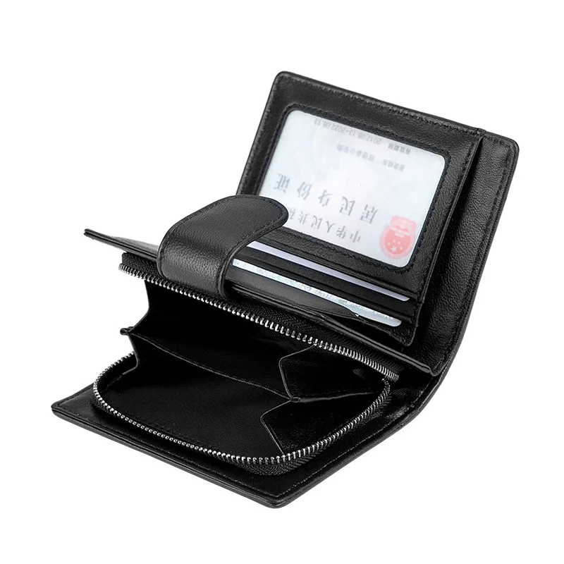 2023 New Weave 100% Sheepskin Genuine Leather Women Wallet Fashion Luxury Brand Multifunction Card Holder Zip Female Coin Purse