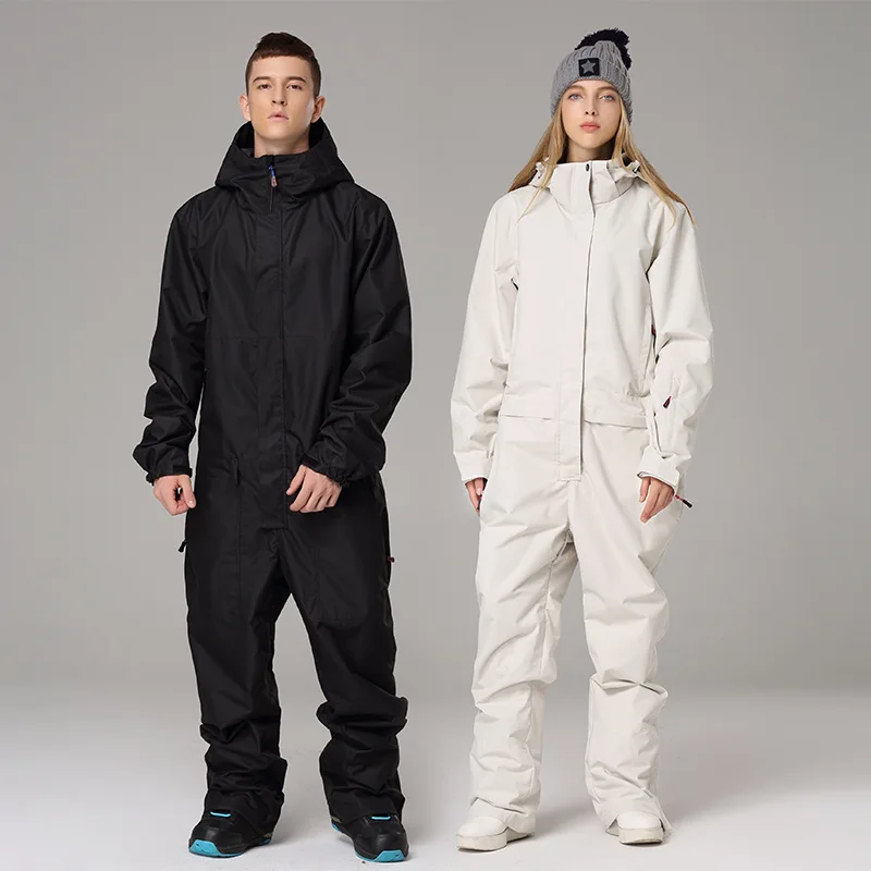 Новый зимний цельный мужской и женский теплый лыжный костюм водонепроницаемый ветрозащитный зимний костюм унисекс
