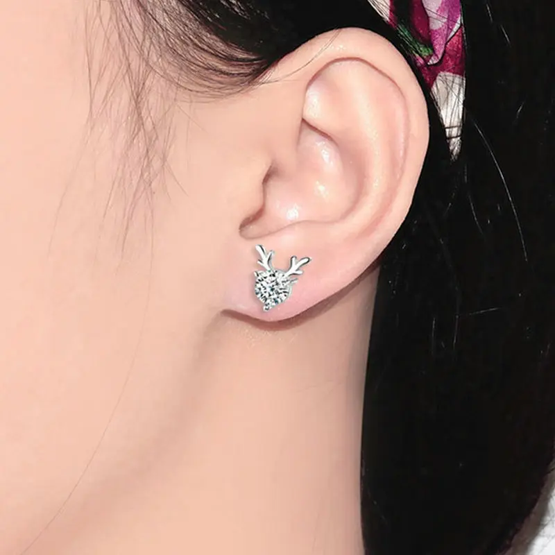 

Ice River Real S925 Sterling Silver Women Metal Earrings Delicate Jewelry Cute Animals Design Earring Studs Small Dangler 1 Pair