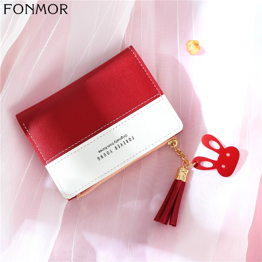 FONMOR женский кошелек с кисточкой держатель для карт милый короткий сумки женские
