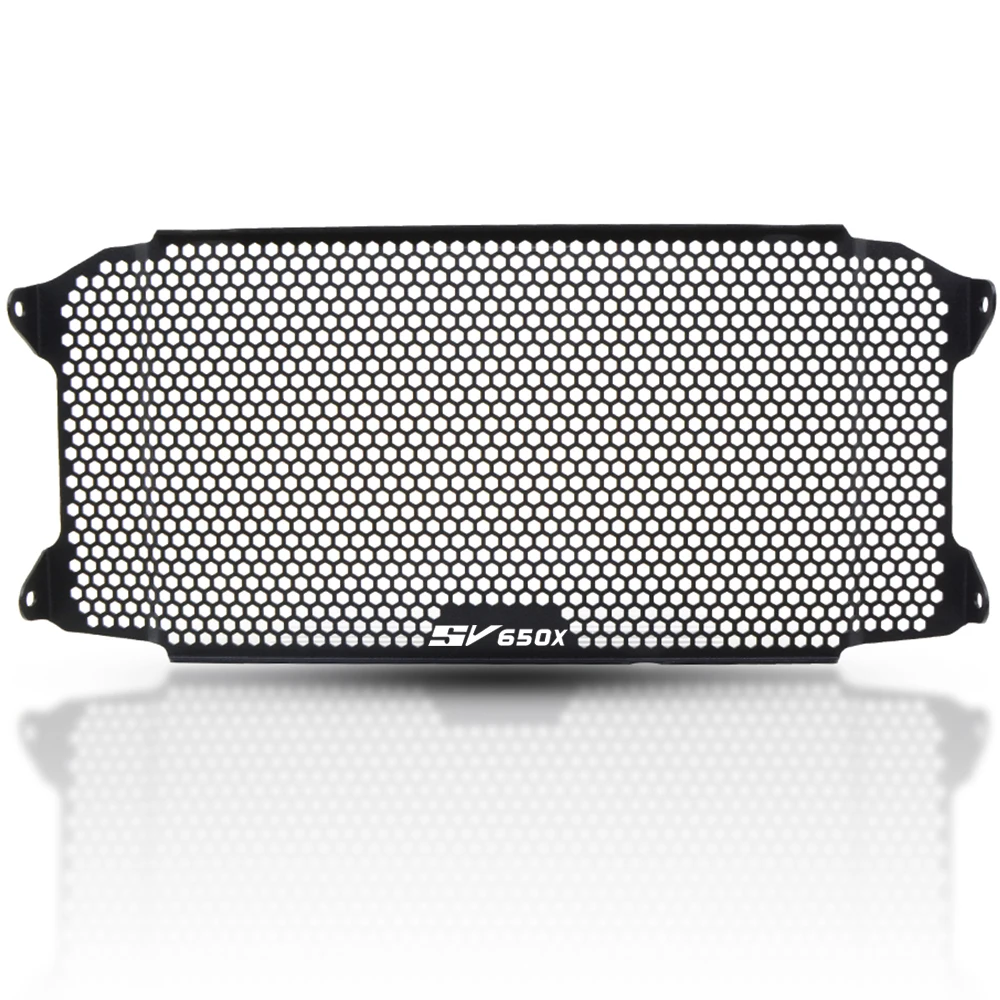 Black SV650X logo Мотоцикл решетка радиатора Гриль Крышка резервуар для воды кулер Рамка протектор решетка для Suzuki SV 650 SV650 SV650X - Color: Black SV650X logo