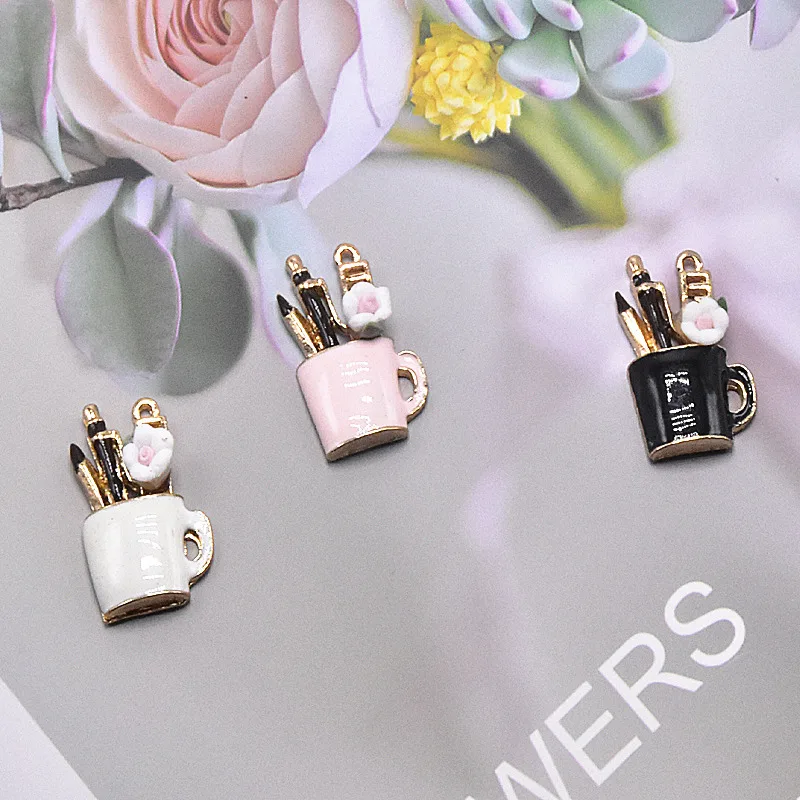 10pcs/lot Make up Cup Tool Gold-colour Enamel Charms For design bracelet earring Jewelry DIY Craft | Украшения и аксессуары
