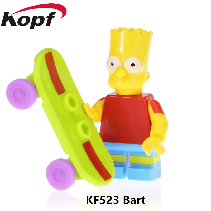 KF523 одна кирпичи Мардж Симпсон пронтон Милхаус фигурки Модель Барт Нельсон строительные блоки для детей подарок DIY игрушки - Цвет: KF523 Without Box
