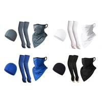 cycling face mask and arm sun protection cap 3 in 1 sets men women anti uv sleeve sports caps ice silk breathable summer