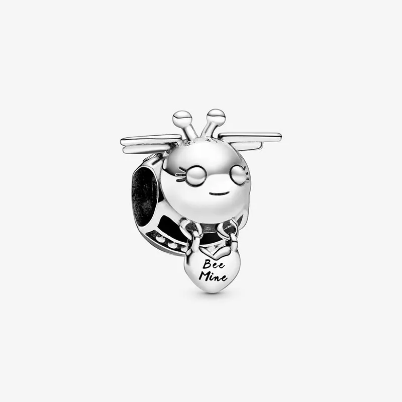 

2020 HOT New 925 Sterling Silver Beads Bee Mine Charms fit Original Pandora Bracelets DIY Jewelry Women