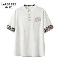 chinese style large size m 9xl mens summer casual loose v neck white short sleeve t shirt man t shirts tops 5xl 6xl 7xl 8xl 9xl