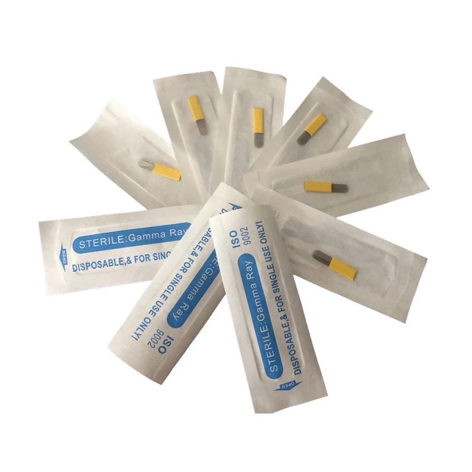 50 шт одноразовые перманентные иглы для макияжа лезвия бровей и губ ручной