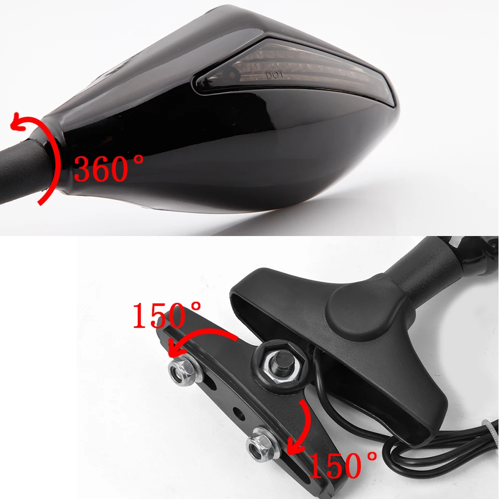 

MOTORCYCLE LED TURN SIGNAL MIRRORS For KAWASAKI NINJA 6R 9R 650R 250R 636 YAMAHA YZF R1 R6 R6S/ SUZUKI GSXR 600 750 1000 KATANA