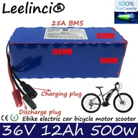 36v 12ah electric bicycle bater%c3%ada built in 25a bms for powerful 750w electric bicycle car motor e bike 18650 battery pack pvc