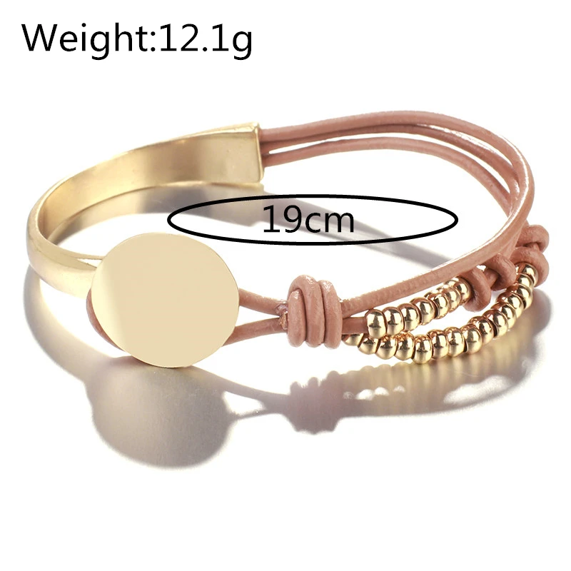 Женский плетеный браслет ALLYES оранжевая веревка из богемной кожи с золотыми