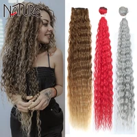 nature loose deep wave hair bundles 28 32 inch high temperature fiber red super long hair synthetic kinky curly hair extensions