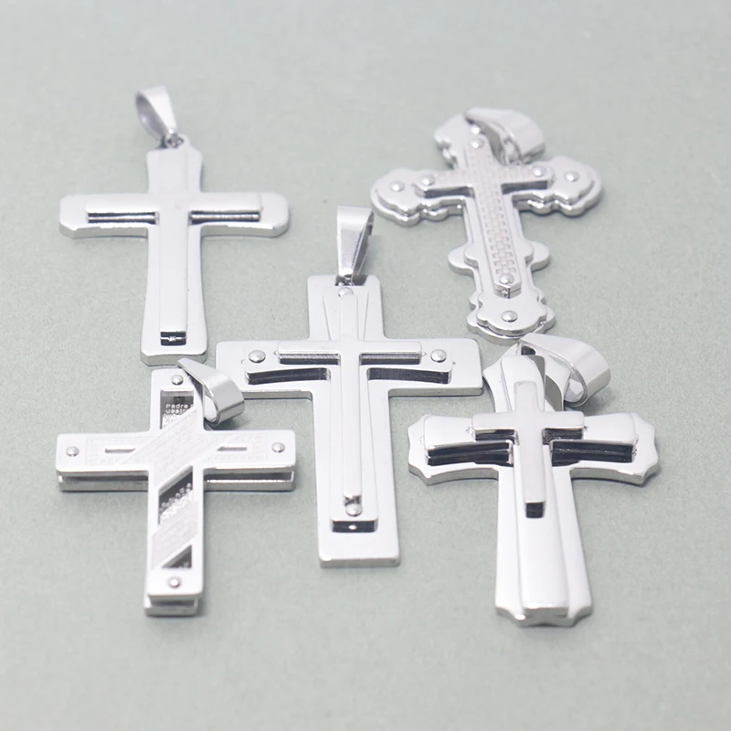 Христианское ювелирное изделие крест ожерелье мужское из нержавеющей стали 24